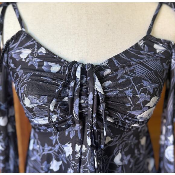 Dolls Kill Fairycore Garden Goth Coquette Funeral Rose Tunic Dress XS - Picture 2 of 7